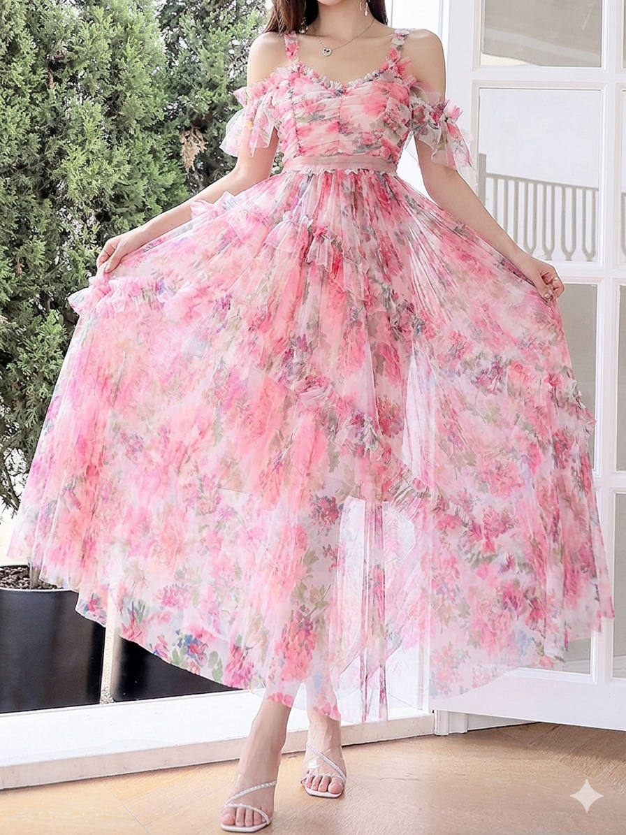 Summer Long Female Suspender Dress Seaside Beach Dress